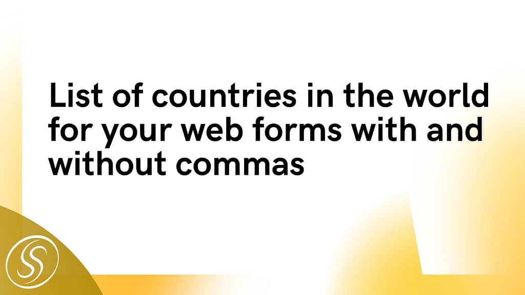 List of countries in the world for web forms