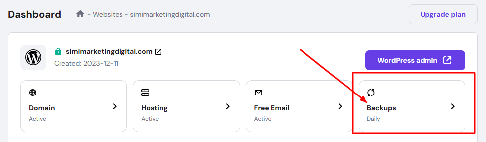 make a backup in your dashboard